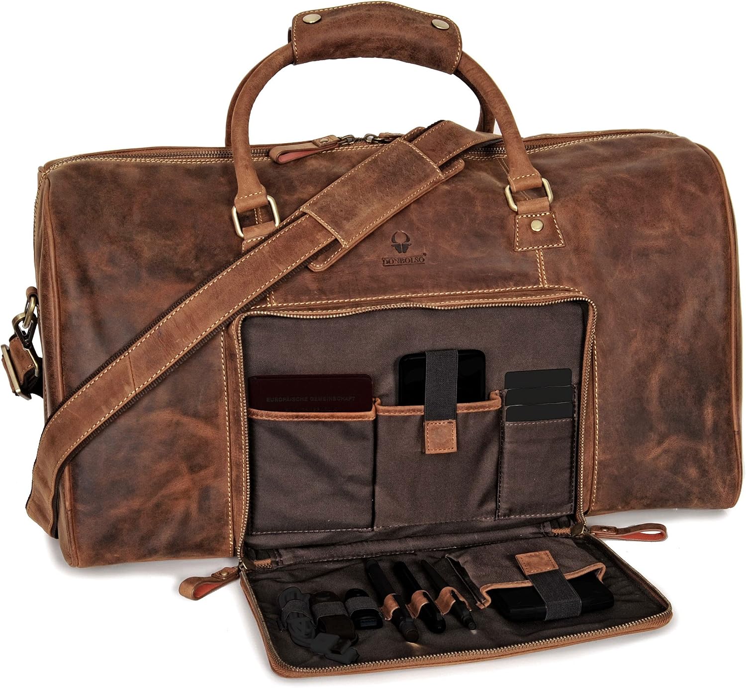 Borsone da Viaggio Weekender in Vera Pelle Artigianale