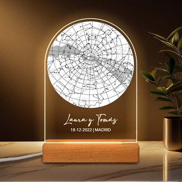 Lampada con Mappa Stellare Personalizzata della Tua Data Speciale